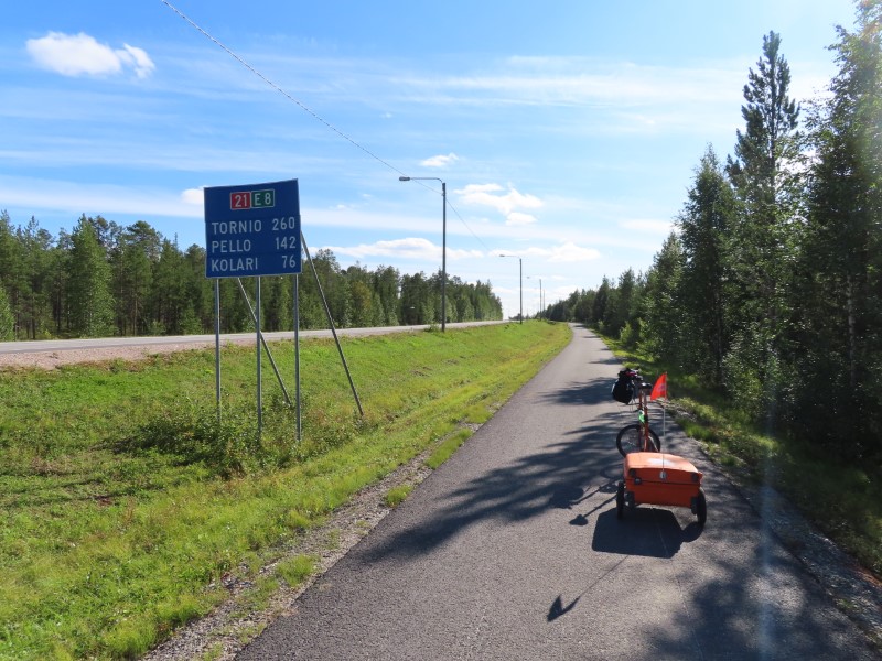 Teds bike on trial near Muonio, Finland.