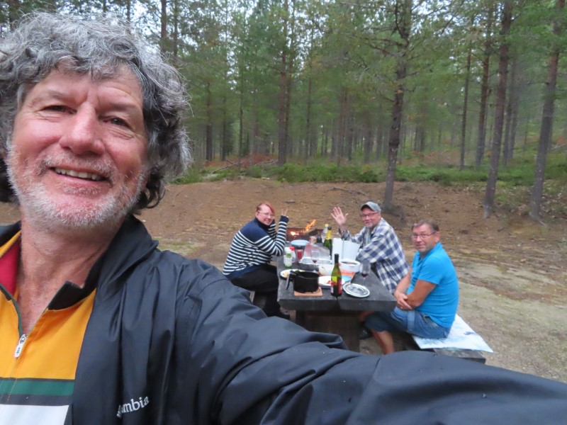 Ted with campers that he had dinner with at Sanabadets campground in Sweden.