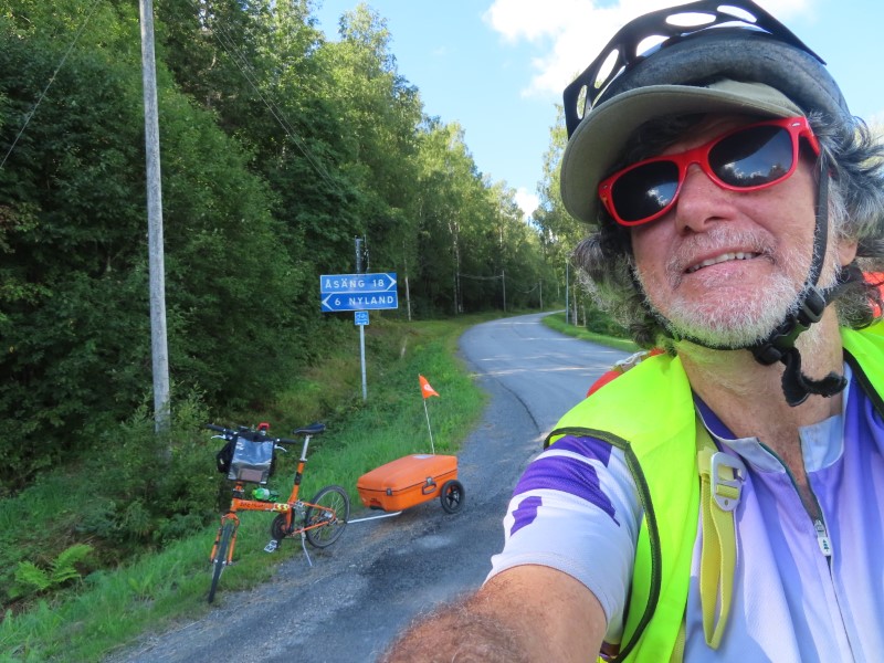 Ted with his bike near sng, Sweden.