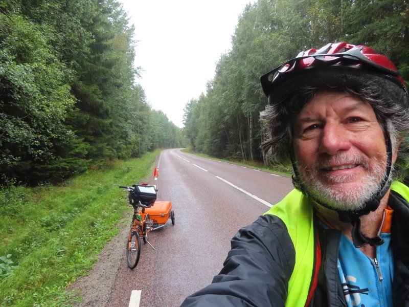 Ted with his bike between Axmarsbruk, Sweden and Bergby, Sweden.