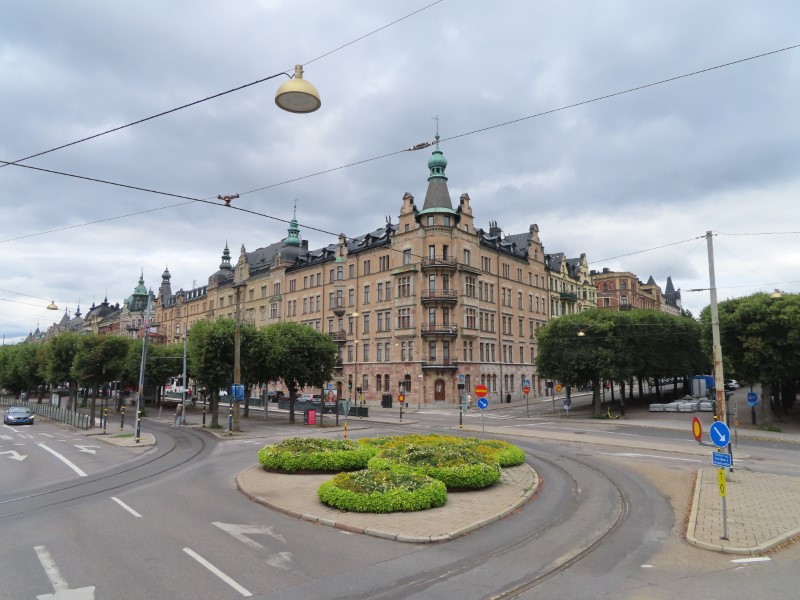 Building on a corner in Stockholm, Sweden.