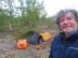 Ted with his bike at his campsite 10 miles before Kautokeino, Norway.  It was a cold night, Ted did not have a warm sleeping bag,