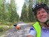 Ted with his bike on roads between Ullånger, Sweden and Bjärtrå, Sweden.