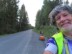 Ted with his bike on road between Stigsjö, Sweden and Åsäng, Sweden.
