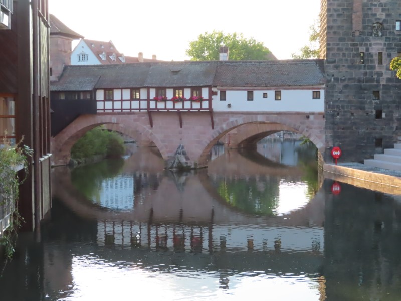 Other side of Hangman's bridge  (1595) in Nuremberg, Germany.