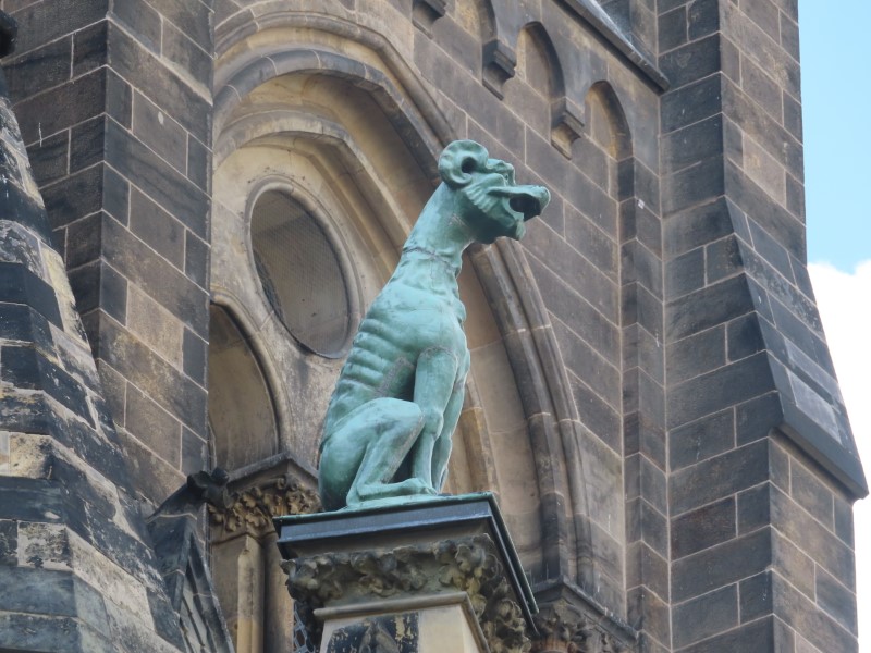 Statues on St. Peter's church in Leipzig, Germany.
