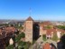 View of Imperial Castle looking out of Simwell Tower in Nuremberg, Germany.