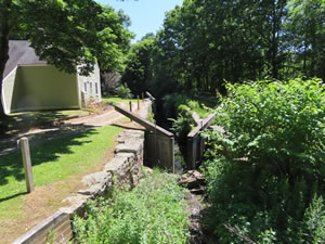 This lock as seen from the Farmington Canal Heritage Trail in Connecticut.  I believe it is Lock 12.