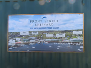 Shipyard sign in Belfast, Maine.
