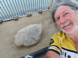 Plymouth Rock with Ted in Plymouth, Massachusetts.