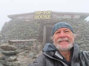 Ted at the summit of Mt. Washington, New Hampshire.