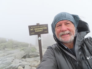 Ted at the summit of Mt. Washington, New Hampshire.