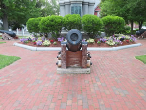 Cannon in park at corner of Concord street and Amherst street in Nashua, New Hampshire.