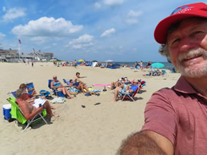 Ted at beach with relatives in Seabrook, New Hampshire.