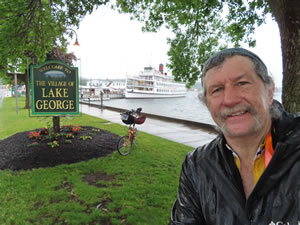 Ted with his bike at Lake George, New York.