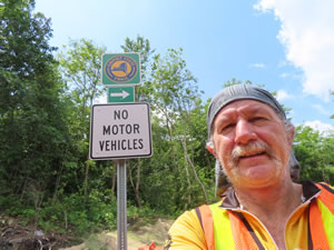 Ted on Mohawk-Hudson bike trail (Part of Empire State bike trail), New York.
