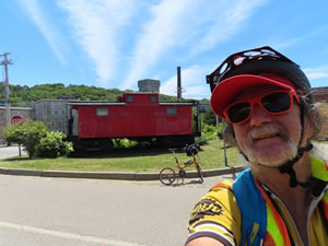 Caboose near the Washington Secondary bike trail in West Warwick, Rhode Island.