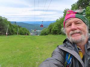 Ted near the top of the Gondola at Stowe Ski area in Vermont.