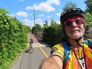 Ted with his bike on the W&OD trail in Virginia.