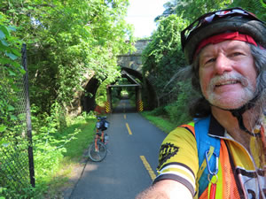Ted with his bike on the W&OD trail in Virginia.