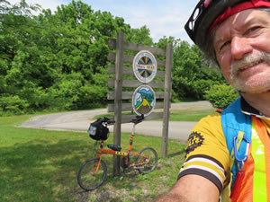 Ted with his bike near West Fork River trail in Shinnston, West Virginia.