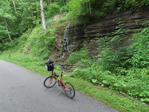 Ted with his bike on the West Fork River trail near Monongah, West Virginia.