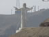 Statue on hill overlooking ocean in Chorrillos district of Lima, Peru.