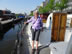 Amsterdam – Nancy on the boat we stayed on in Amsterdam – Frederick’s boat from Airbnb