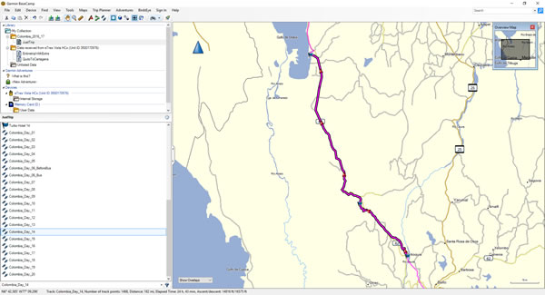 Day 14, Sunday, November 27, 2016 - Route Map – Santa Fe De Antioquia to Turbo, Colombia.