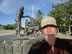 Ted near statue at ocean front in Santa Marta, Colombia.
