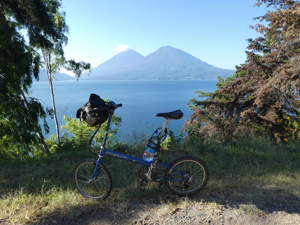 Ted’s bike at Lake Atitlan in Guatemala.
