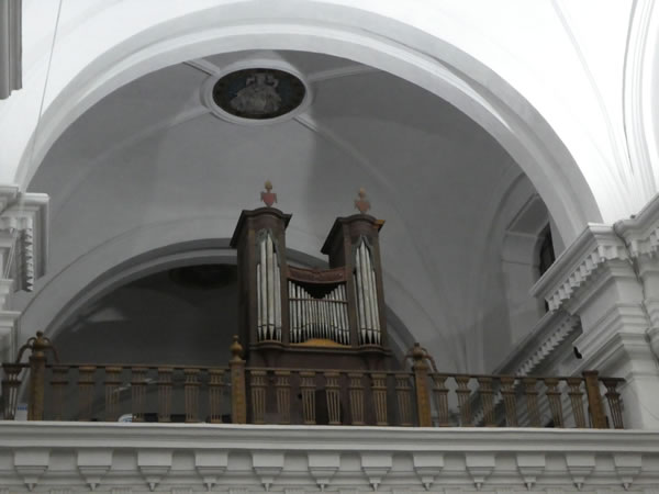 Organ inside La Merced church in Antigua, Guatemala.