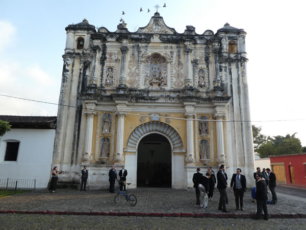Ted’s bike in front of a church in Antigua, Guatemala.