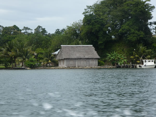 Home on the shore of the Rio Dulce near Livingston, Guatemala.