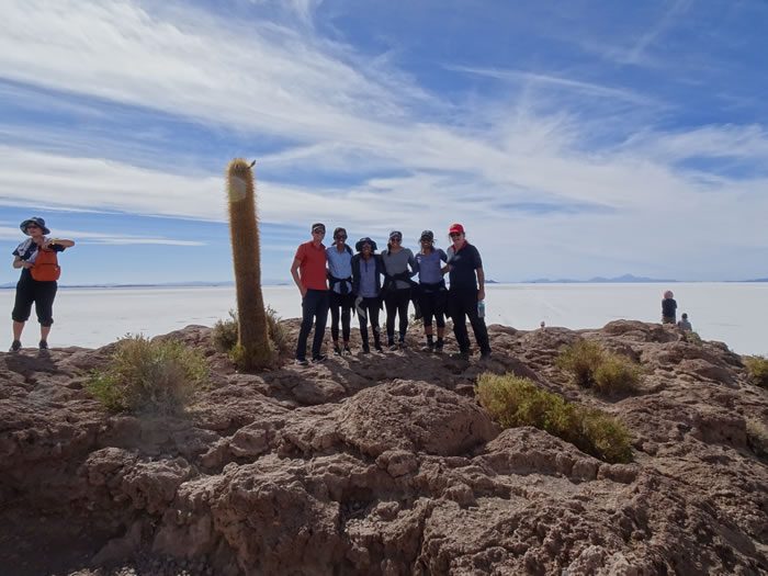 World’s largest salt flats near Uyuni, Bolivia – Island in salt flats