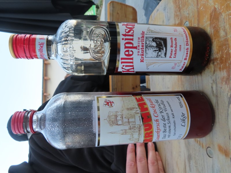 Another camper provided these liquors and we had shots after dinner at the campground in Kirchenlamitz, Germany.
