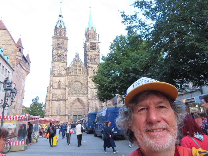 Ted in front of St. Lawrence Church in Nuremberg, Germany.