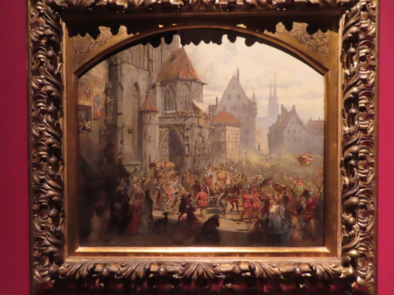 Painting in Imperial Castle at Nuremberg, Germany.