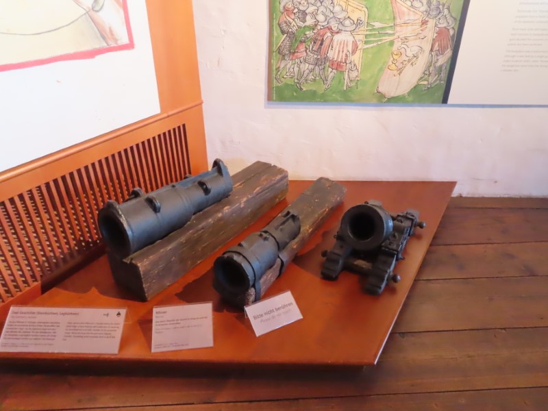 Miniature cannons in Imperial Castle at Nuremberg, Germany.