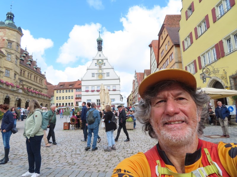 Ted in main square of Rothenburg ob der Tauber, Germany.