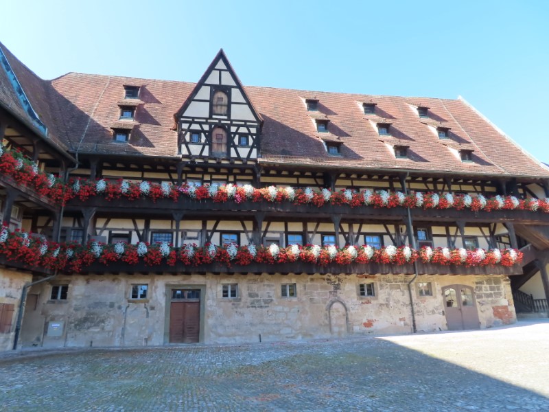 Castle's old court yard (Alte Hofhaltung) in Bamberg, Germany.