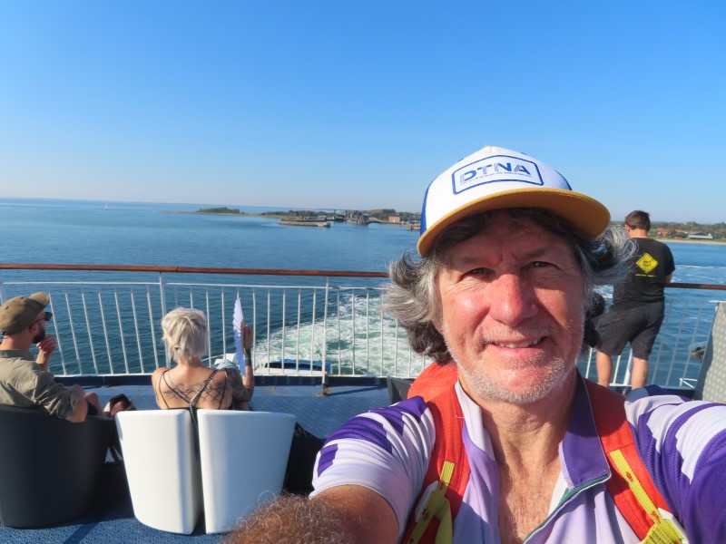 Ted on the ferry from Gedser, Denmark to Rostock, Germany.